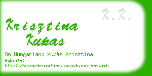krisztina kupas business card