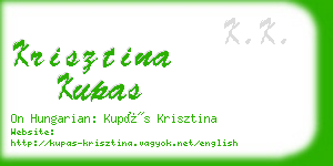 krisztina kupas business card